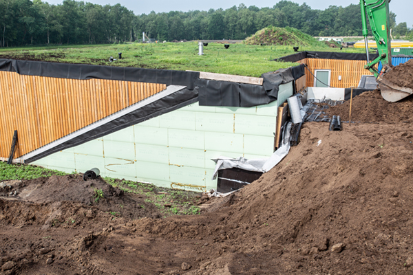 Gewapende grondconstructie op kleine schaal